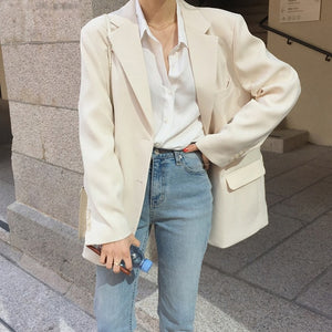 Mozulevat Loose Outerwear Women Suit Jacket Spring Summer Female Jacke  2020 Elegant Chic Single-breasted Women Blazer Femme