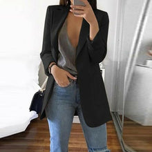 Load image into Gallery viewer, Ladies Blazer Long Sleeve Blaser Women Suit jacket Female Feminine Blazer Femme Khaki Gray Black Blazer Autumn
