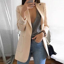 Load image into Gallery viewer, Ladies Blazer Long Sleeve Blaser Women Suit jacket Female Feminine Blazer Femme Khaki Gray Black Blazer Autumn
